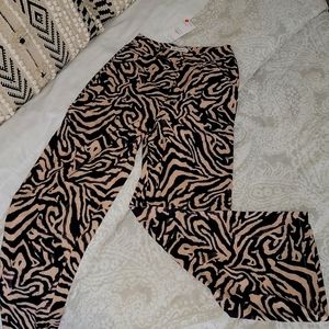 Silk high rise, wide leg pants